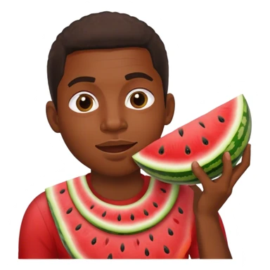 A black man eating a watermelon  sticker