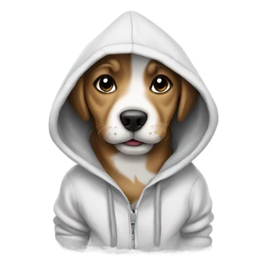 Puppy wearing a hoodie sticker