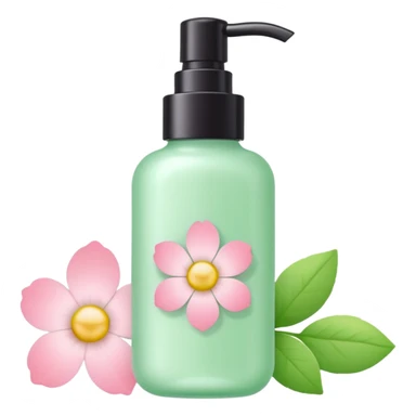 light green and pink floral skincare sticker