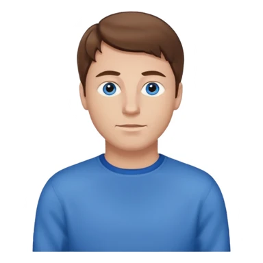 white man pullover brown hair sticker