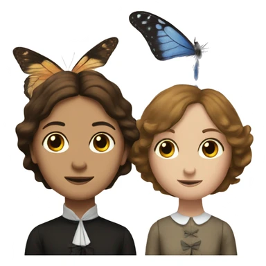Charlotte Bronte and a butterfly sticker