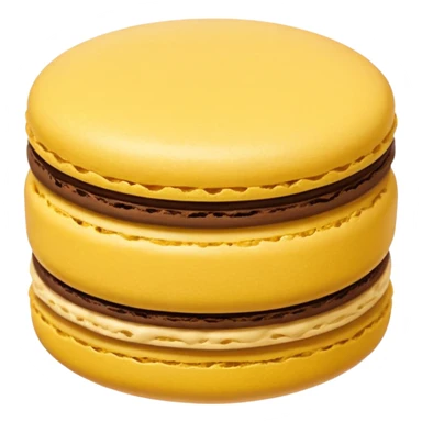 a single of yellow macaron with brown cream



















 sticker