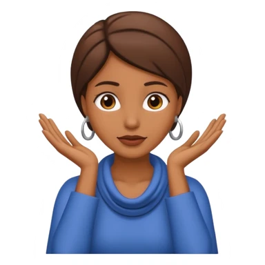 a brownskin emoji woman with her hands around her neck sticker