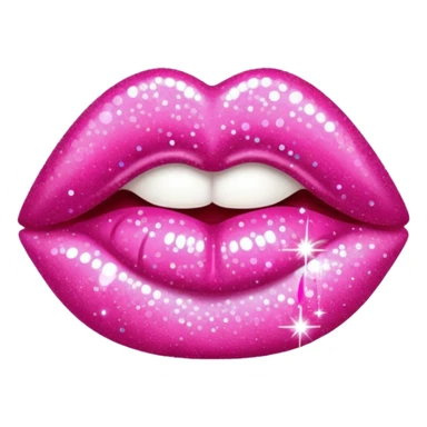 glitter pink kiss  sticker
