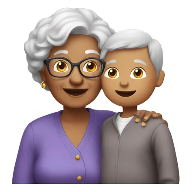 grandma with grandson sticker