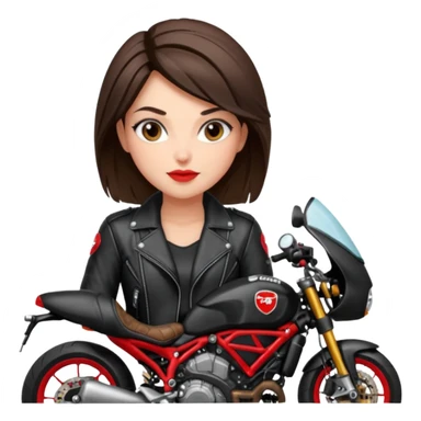 biker girl brune moto christmas ducati sticker