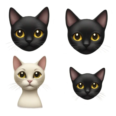 Black cat and siamese cat sticker