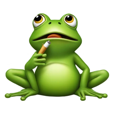 Frog smoking sticker