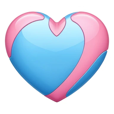 A blue and pink hart sticker