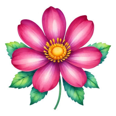 Watercolor flower sticker