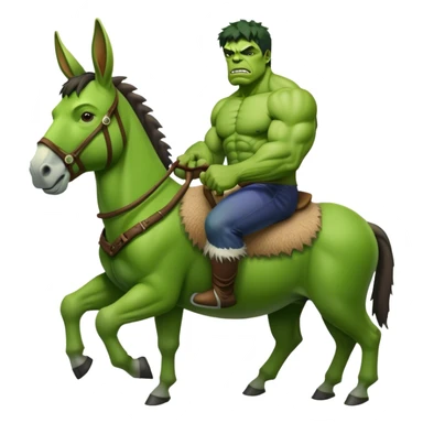 hulk riding on donkey sticker
