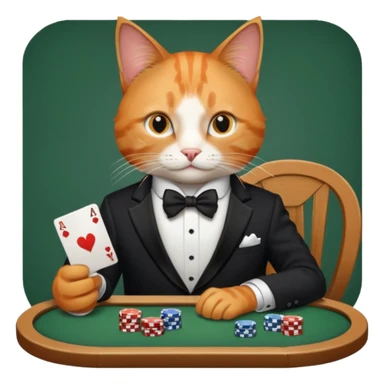 Cat gambling  sticker