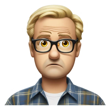 Bubbles (Trailer Park Boys):
A goofy quirky character with thick oversized glasses over-magnify his massive expressive eyes. Dressed in a well-worn plaid shirt, Bubbles has a perplexed and perched pout sticker