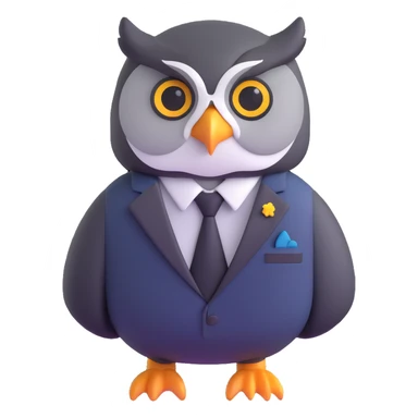 owl wearing a business suit sticker