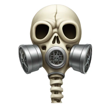 Bone Skull wearing a gas mask sticker