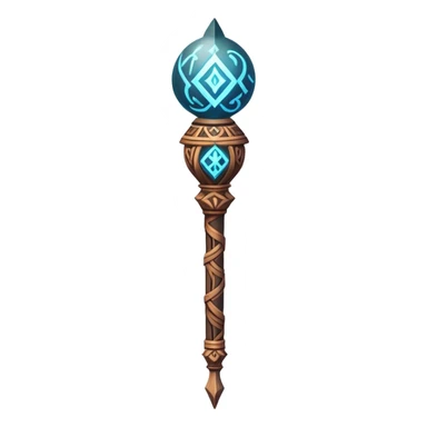 Clash of Clans aesthetic: Cinematic fireball Magic Staff Emoji, rendered in a 3D vector-style similar to standard emojis with minimal shading and bold, simplified shapes. A compact, isometric enchanted staff with intricate runic carvings and a glowing orb at its tip, softly glowing with a mystical arcane charm. Simplified yet unmistakably iconic, highly detailed and consistent, glowing with a soft radiant glow and high shine. Stylized with a touch of legendary sorcery and a soft glowing outline, capturing the essence of a powerful magic staff with a friendly, playful vibe! sticker