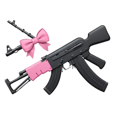 All black Ak47 with pink bow on it  sticker