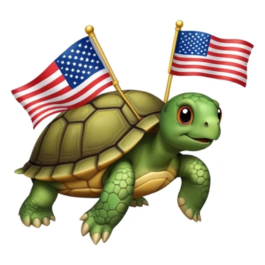 a turtle with us flag on the  sticker