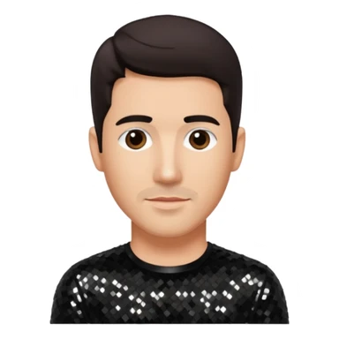 Jonathan Knight from NKOTB with dark brown hair, black sequin shirt sticker