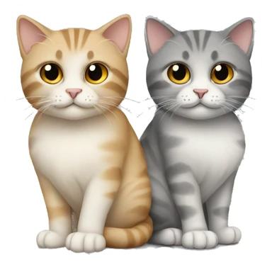 Two Scottish cats, one sand-colored and the other gray sticker