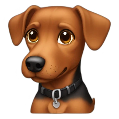 Perro-teckel mini-marron-fuego y negro sticker