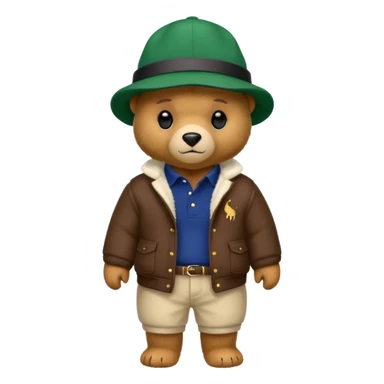 Ralph Lauren Polo Bear wearing a hat and outfit sticker