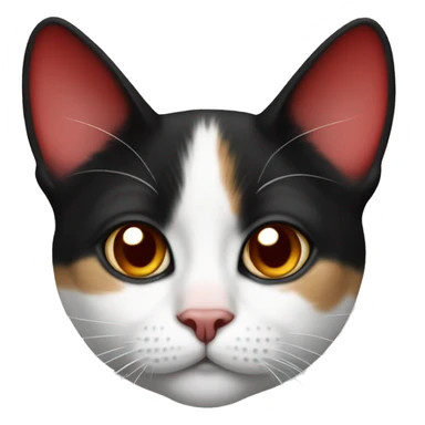 Tricolor cat white, red and black. Half face red and half black sticker