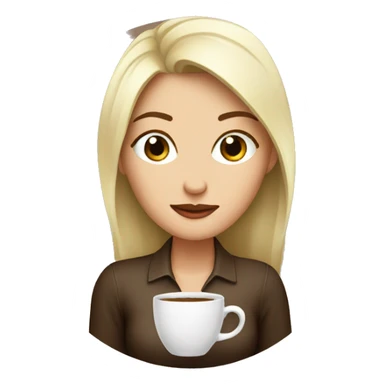 A white skin women drinking coffee in a mug sticker