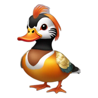 Fancy dressed Mandarin duck  sticker