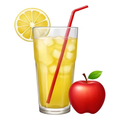 apple style emoji for summer season, lemonade glass, refreshing and cool sticker