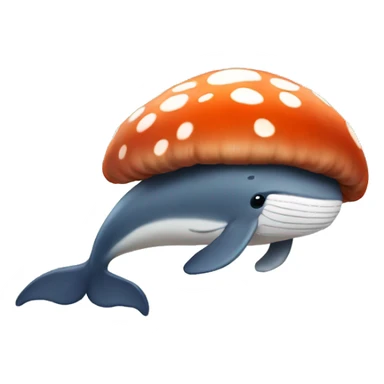 Whale growing mushrooms on its back sticker