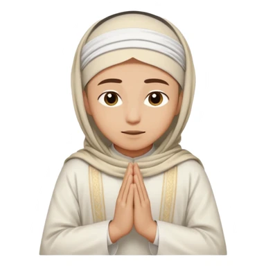 muslim prayer in sujood wearing white islamic garment sticker