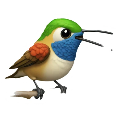 emoji de un colibrí bostezando  sticker