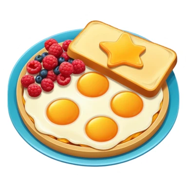 breakfast food, vibrant toon style sticker