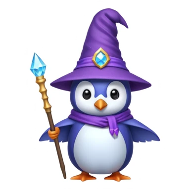 Purple wizard penguin sticker