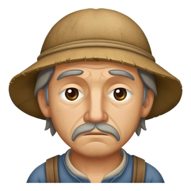 Peasant man sad sticker