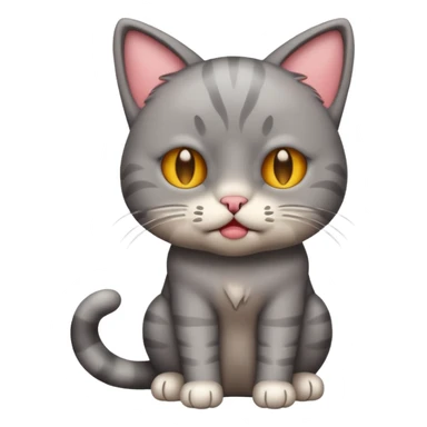 Emoji cat full body hurt and crying sticker
