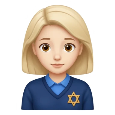 cute school girl jewish blue shirt navy jumper sticker