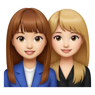 Brenda Song and Debby Ryan (straight bangs) smiling sticker