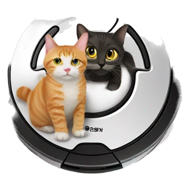 A roomba with a cat on n it sticker