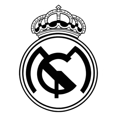 Real Madrid logo sketch drawing just lines  sticker