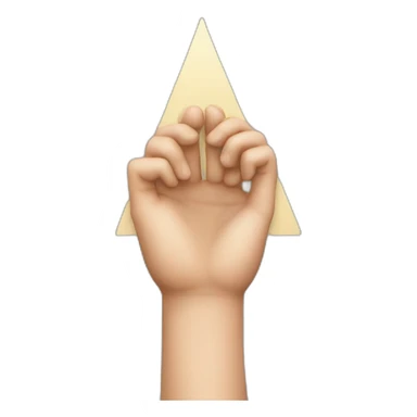 hands describing a simple triangle sticker
