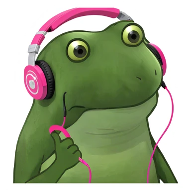 Pink headphones sticker