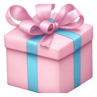 Baby pink Present box with baby blue ribbon sticker