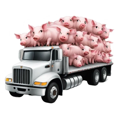 A 18 wheeler truck full of piglets sticker