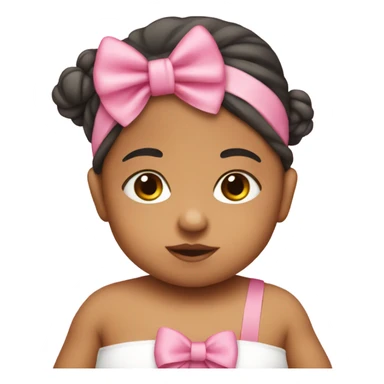 Mexican baby with pink bow headband sticker