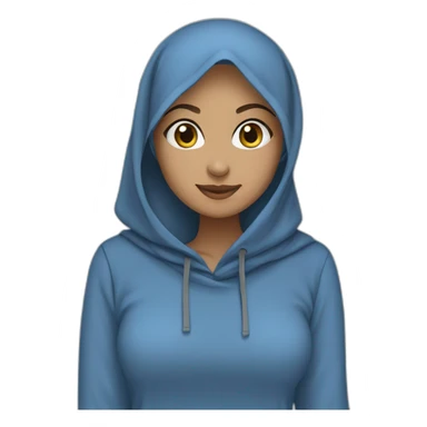 Hijab girl Blue hoodie wearing  sticker