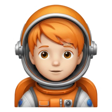 Astronaut boy kid with orange hair sticker