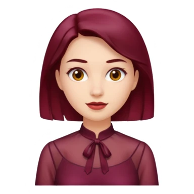 burgundy sheer translucent womens blouse sticker