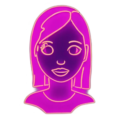Girl silhouette neon sign sticker